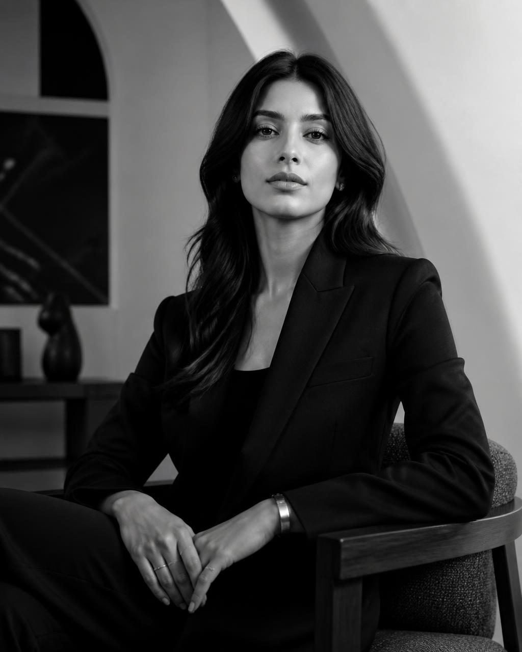 Black and white creator editorial portrait