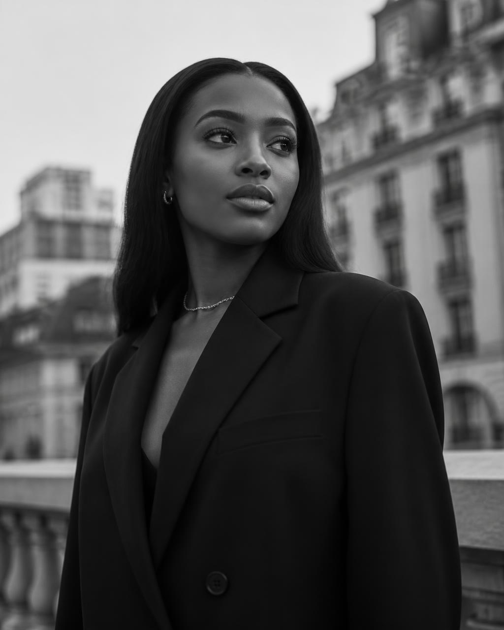 Black and white creator editorial portrait